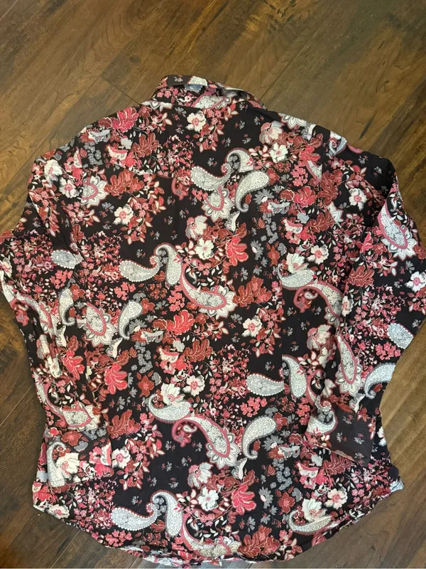 ARIAT Women’s Size XL Western Shirt Floral Design With Pearl Snaps - Image 2