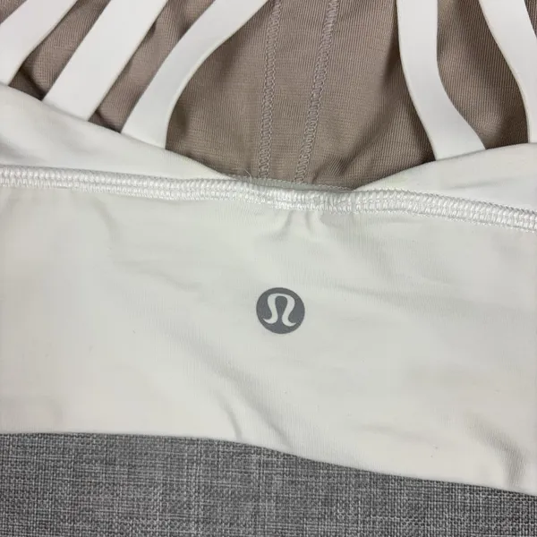Lululemon Free to Be Moved Bra Womens 2 White Strappy Back Longline LW2ATCS - Image 4