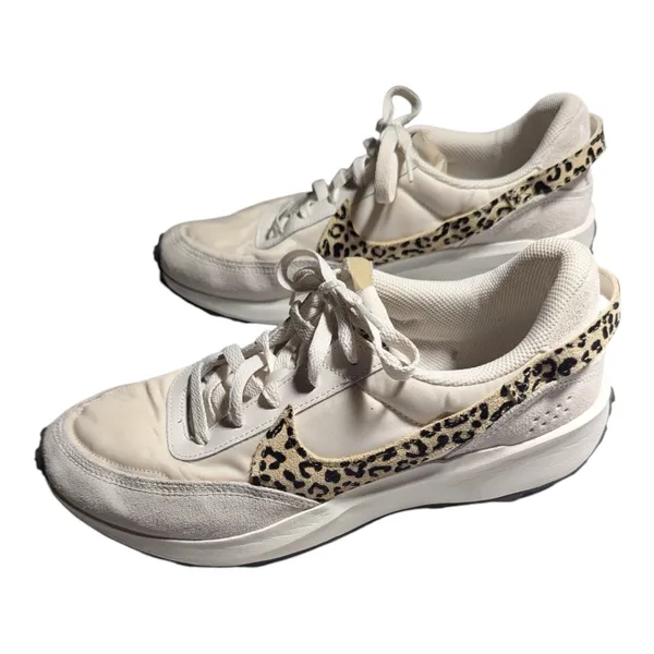 Nike Waffle Debut Phantom White Leopard Print Retro Casual Running Sneakers 11 - Image 7