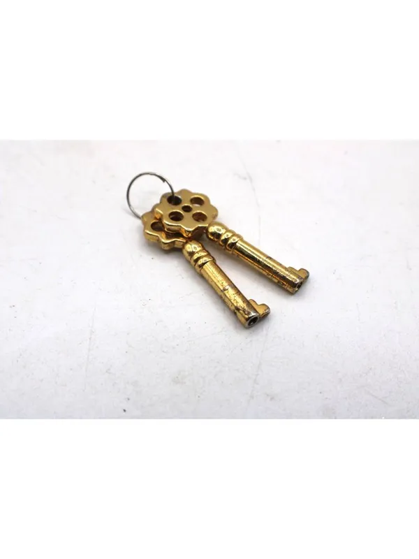 Set 2 Vintage Skeleton Keys Charms Floral Cutout Design 2.5" Zipper Pulls Decor - Image 3