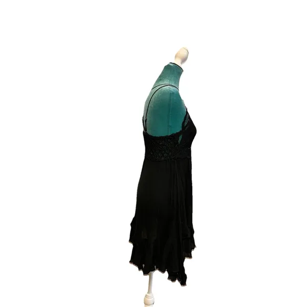 FREE PEOPLE FP One Adella Slip Lace Dress Black Medium Mini Boho Feminine - Image 4