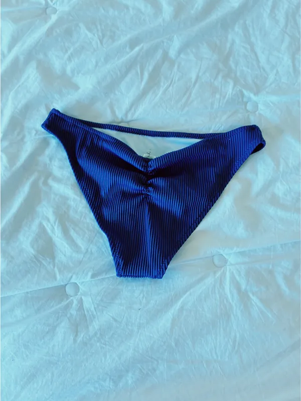 Ribbed Navy Blue Bikini Bottoms - Image 2