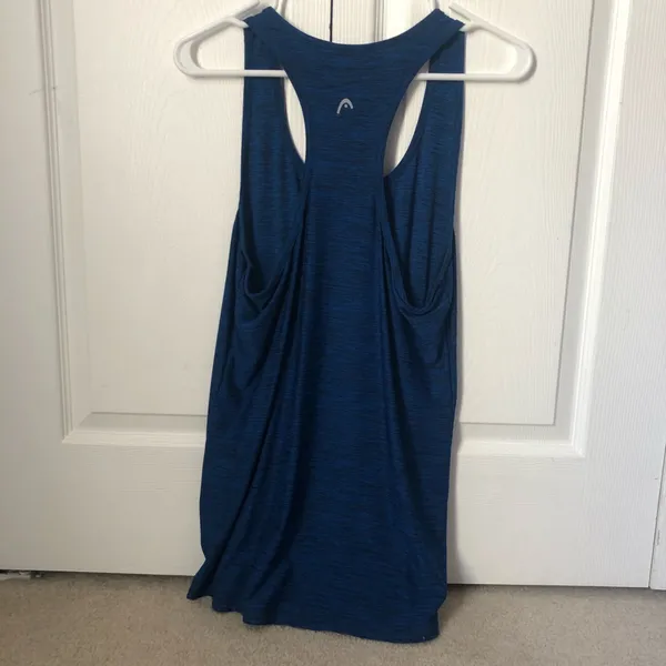 Women’s blue racer back workout tank - Image 4
