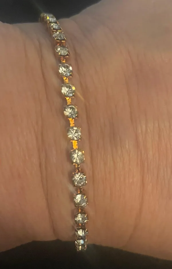 Vintage Gold Plated Tennis Bracelet - Image 2