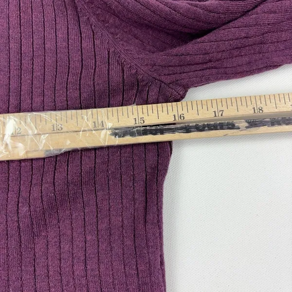J McLaughlin Sweater Womens L Purple Turtleneck Tight-Knit Button Cuff Pullover - Image 4