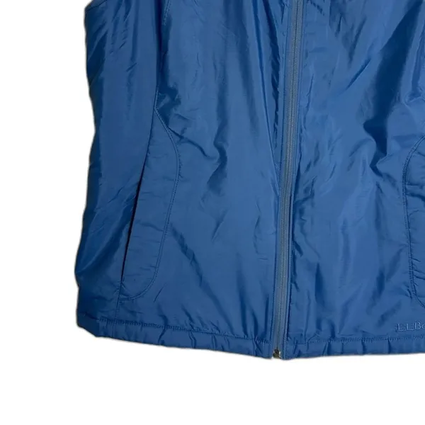 L.L. Bean Women's Hooded‎ Fleece Lined Vest Blue Large - Image 3