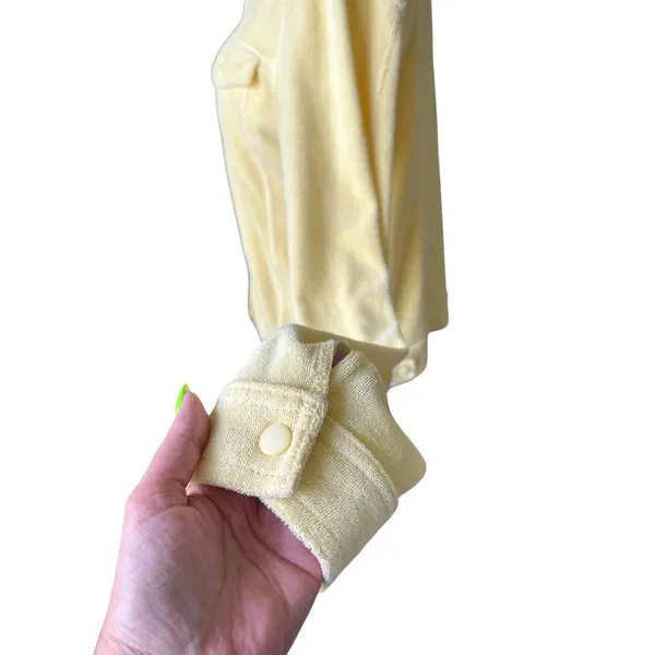 VTG 00s Juicy Couture Terrycloth Track Jacket Butter Yellow Made in the USA Tag - Image 6
