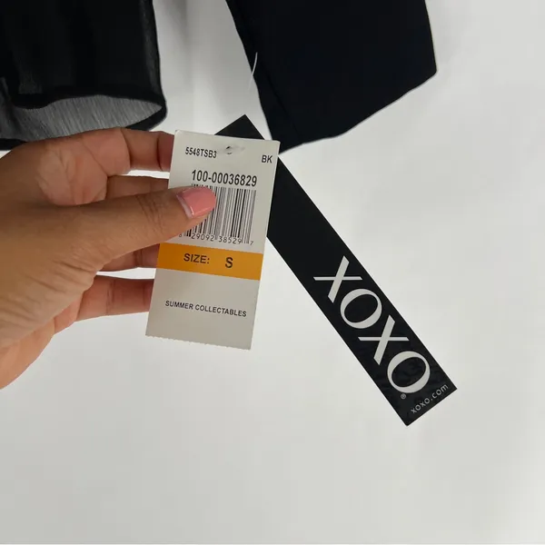 XOXO Sequin Embellished Embroidered Chiffon Hem‎ V Neck Peplum Jacket Size S - Image 8