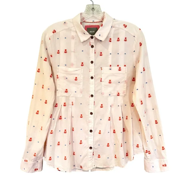 Maeve Anthropologie Miette Teepee Button Down‎ Shirt Women's 4 White Boho Hippie - Image 4