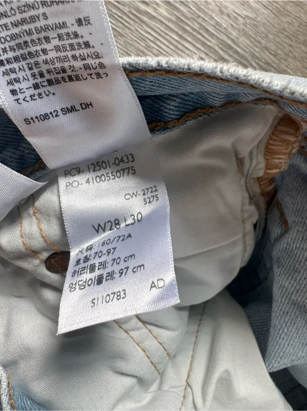 Levi Strauss Light Wash Straight Jeans 501 150th W28 L30 - Image 3