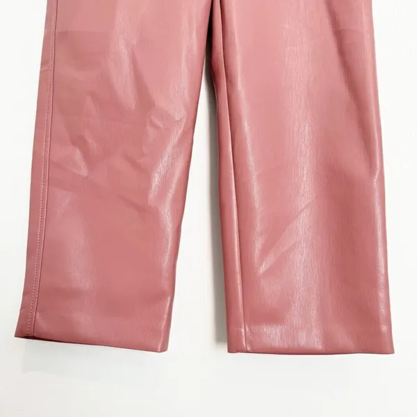 Aritzia Babaton‎ Command Pants Size 2 Faux Leather Red Willow Pink Corpcore Geek Chic - Image 5