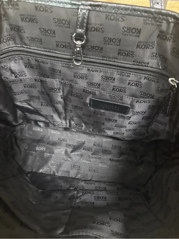 Michael Kors Purple And Black Star Print Tote Bag - Image 9