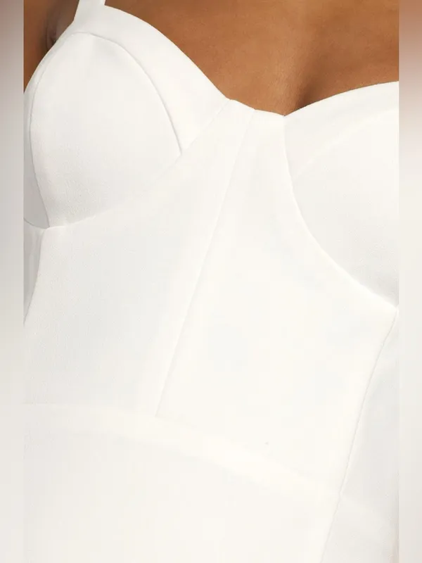 NWOT Lulus Happy Romantic White Bustier Mermaid Maxi Dress M - Image 4