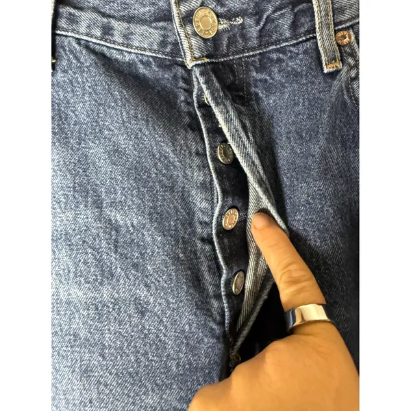 AGOLDE Fran Low Slung Straight Leg Jeans 31 Medium Wash Organic Cotton - Image 4