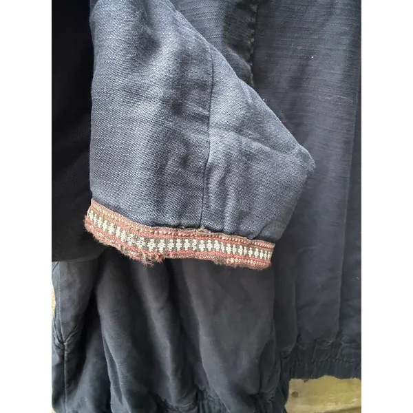 Free People Flight Line Blue Aztec Trim Jacket Bohemian Western‎ Festival Boho - Image 4