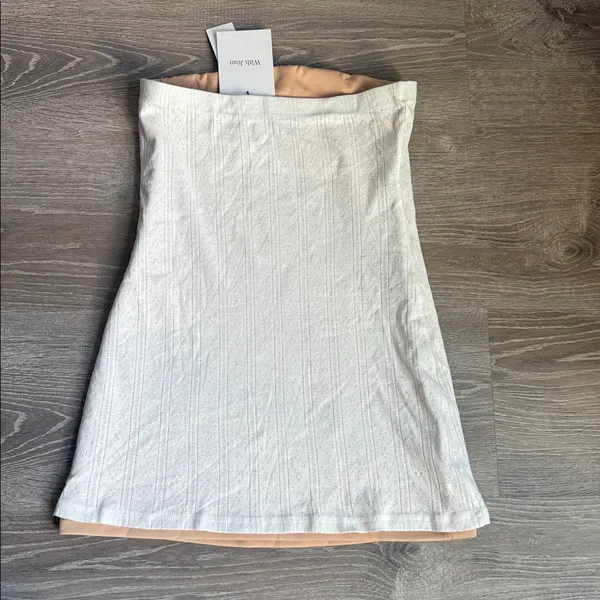 With Jean NEW Frankie strapless mini dress in white pointelle Small - Image 3