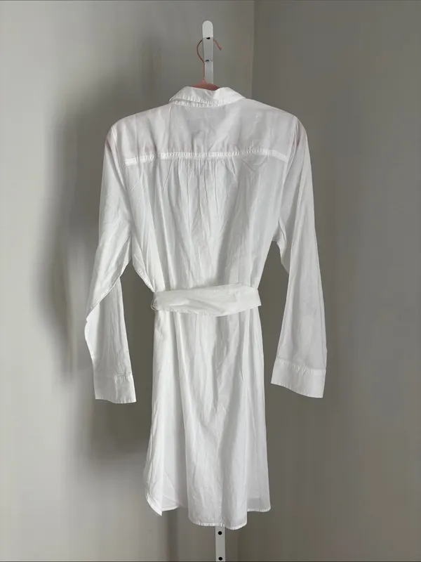 J. Crew Cover-Up Classic White Button-Front Shirt Dress Sz XXL Lightweight Airy - Image 5