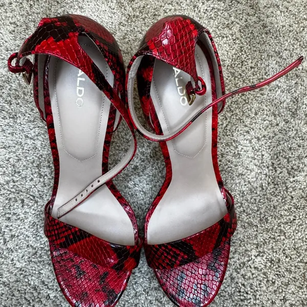 ALDO Red Snakeskin Stiletto Heels | New Without Box | Size 8.5 - Image 8