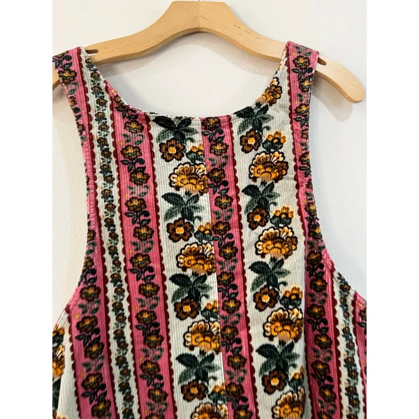 Lucy Yak Layla Corduroy Floral Overall Mini Dress Organic Cotton‎ Size US 2 - Image 6