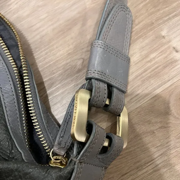 Michael Kors Gray Leather Purse - Image 6