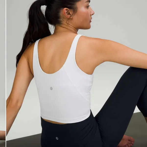 Lululemon Align Tank Top sports bra White size 2 workout cropped - Image 5