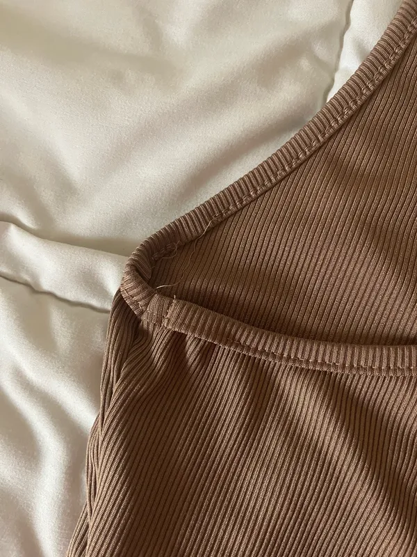 SHEIN brown racer back crop top - Image 3