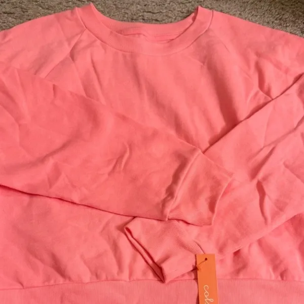 Colsie Neon Pink Summer Fleece Lounge Sweatshirt - size XL - Image 2