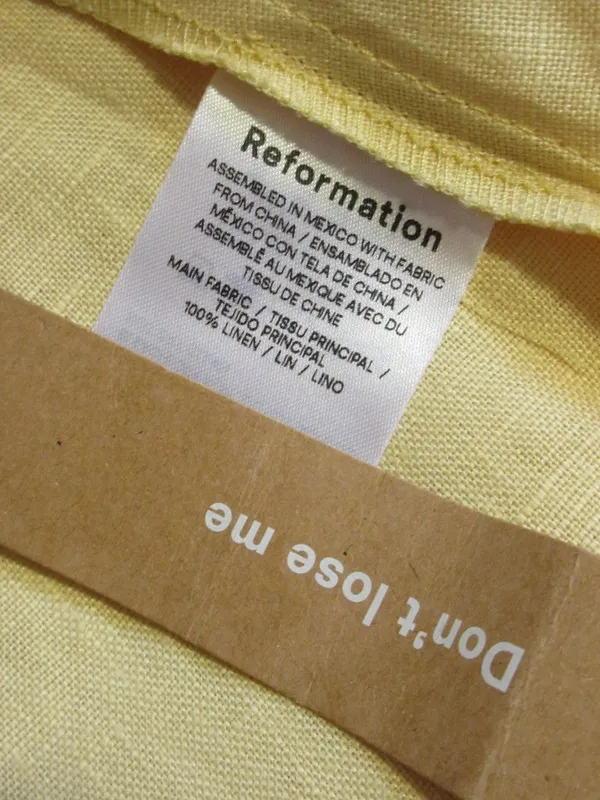 NWT Reformation Davila in Parmesan Yellow Linen Puff Sleeve Midi Dress 8 - Image 7