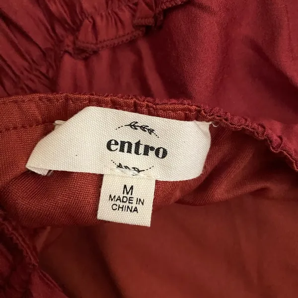 entro Women’s Tiered Sleeveless Lined Dress Burnt Orange Brown Size Medium Flowy - Image 3