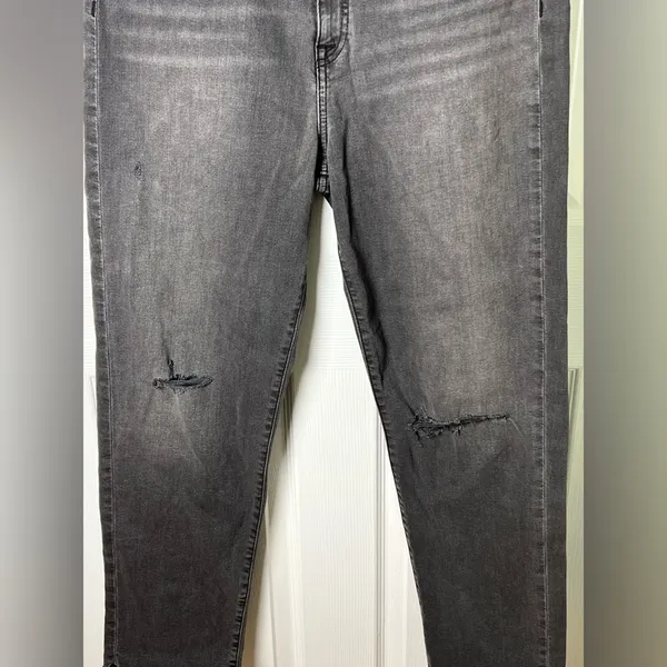 Hudson Womens NEW Kass High Rise Distressed Straight Ankle Jeans Washed Black 29 - Image 5