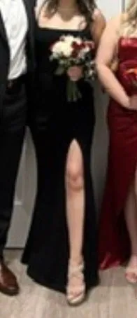 Lulus Long Black Dress with slit - Image 3