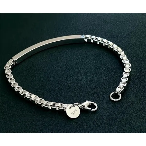 Solid Box Chain Bracelet | 925 Sterling‎ Silver - Image 6
