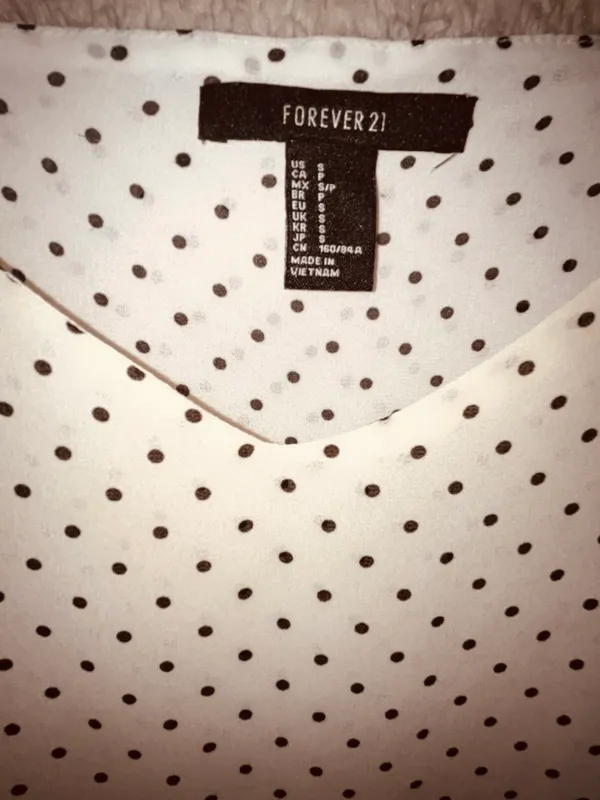 Forever21 Black Polka Dot And White Blouse  - Image 2