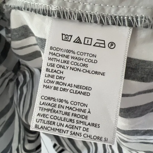 Urban Outfitters Alice Ritter & Size M Anais Drop Waist Stripe Mini Dress‎ White/Black - Image 9