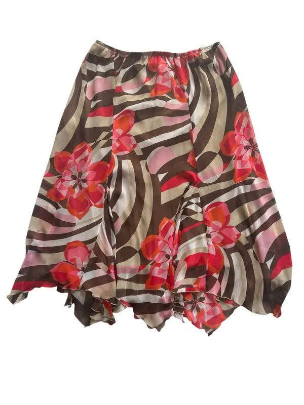 Y2K Whimsigoth Boho Chic Coastal Cowgirl Handkerchief Hem Midi Skirt Size M NWT - Image 4
