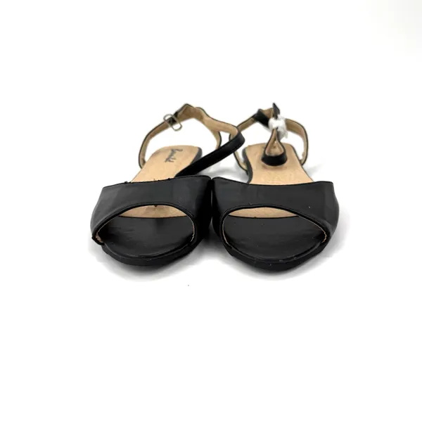 Black Strappy Flat Sandals With Ankle Buckle Casual Summer Comfort Style Designs - Image 8