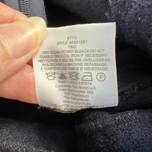 TORY BURCH‎ Women's Navy Wool Dress Pants Size 8 Unlined Side Zip Crop Preppy - Image 6