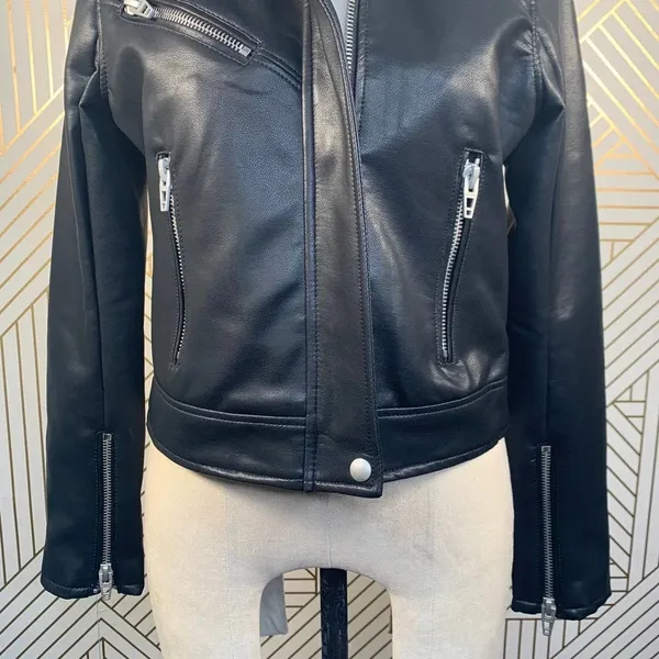 BLANKNYC Faux Leather Full Zip‎ Moto Jacket Black - Image 4
