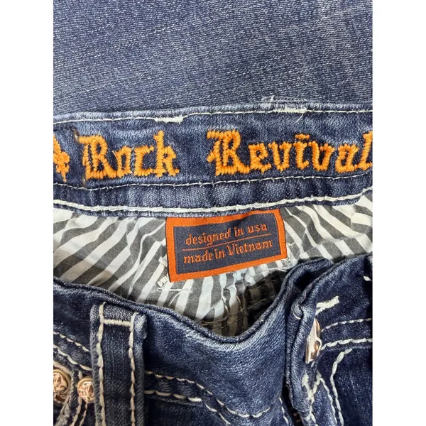 Rock Revival Jeans Coe Bootcut Embellished Women's 29 Blue Denim Y2K Cotton - Image 6