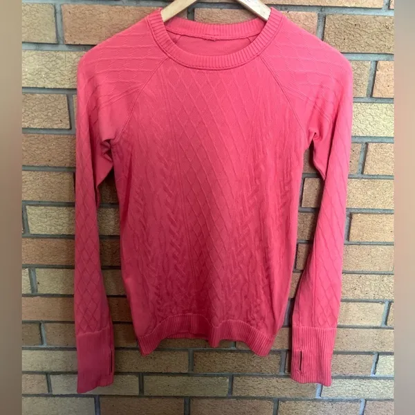 Lululemon Rest Less Pullover Flash Light Tone Long Sleeve Knit Pattern Size 4 - Image 3