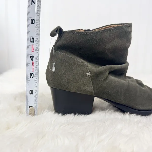 New KELSI DAGGER Brooklyn Ego Suede Slouch Ankle Boot Size‎ 7.5 Olive Green Boho - Image 10