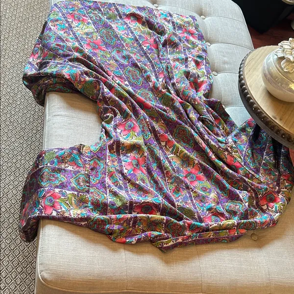 Christian Dior Vintage 80’s Pink Floral Pattern Printed Satin Robe Size Large - Image 13