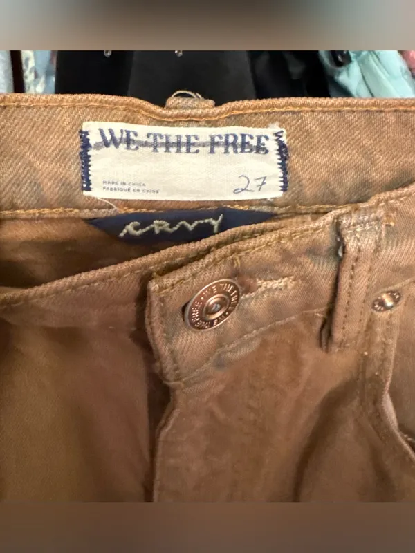 NWOT Free People We The Free CRVY Gia Wide-Leg Jeans - sand dune mauve - 27 - Image 13