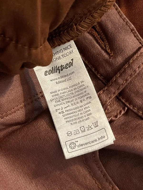 Edikted Faux Leather Flare Pants - Image 6