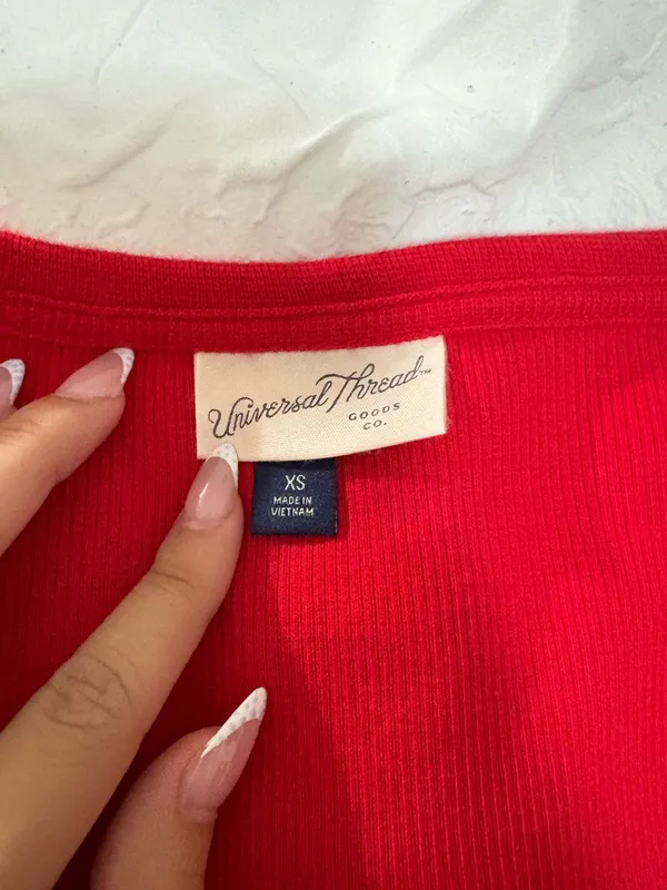 Target Universal Thread Red Ribbed Long Sleeve - Image 3
