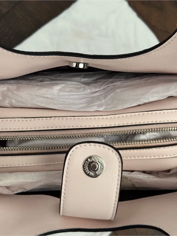 Light Pink Calvin Klein Quill Soft Croco Shoulder Bag - Image 5