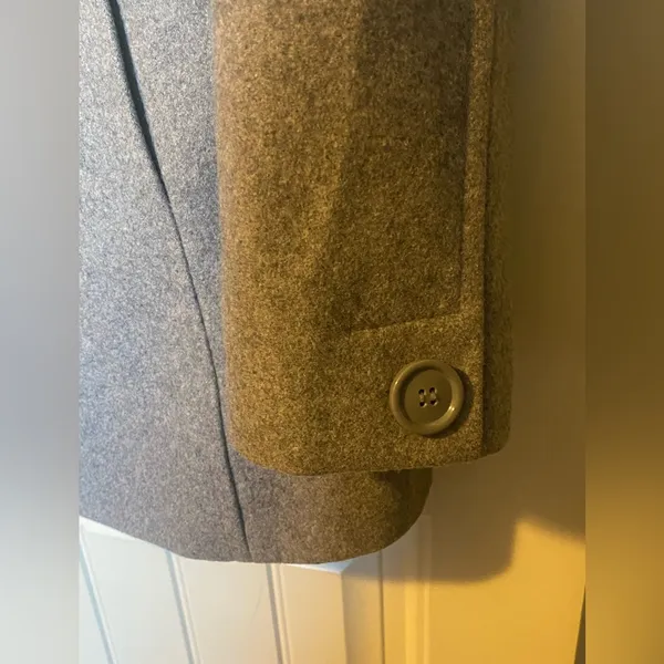 New York & Company Gray Button Down Wool Coat Peacoat - Image 7