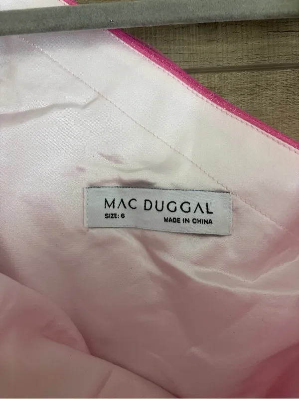 MAC DUGGAL 20377 Hot Pink Ombre Glitter One Shoulder Tulle Ball Gown Prom 6 - Image 9