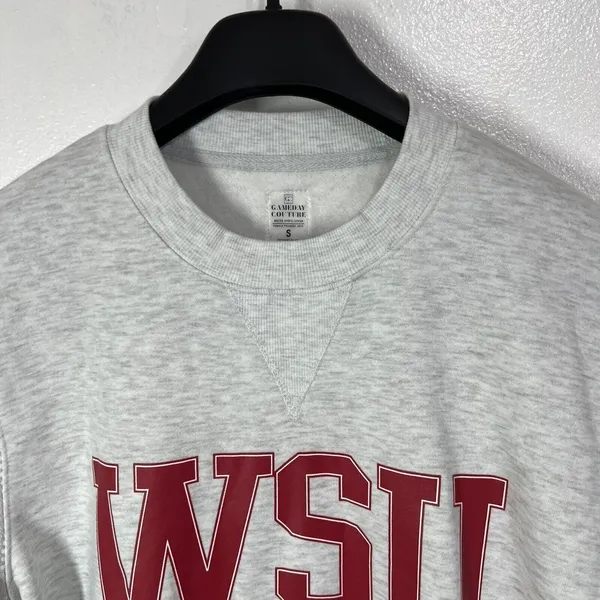 Go Couture Gameday Couture‎ Washington State Cougars WSU Small Sweatshirt Crewneck Gray - Image 6