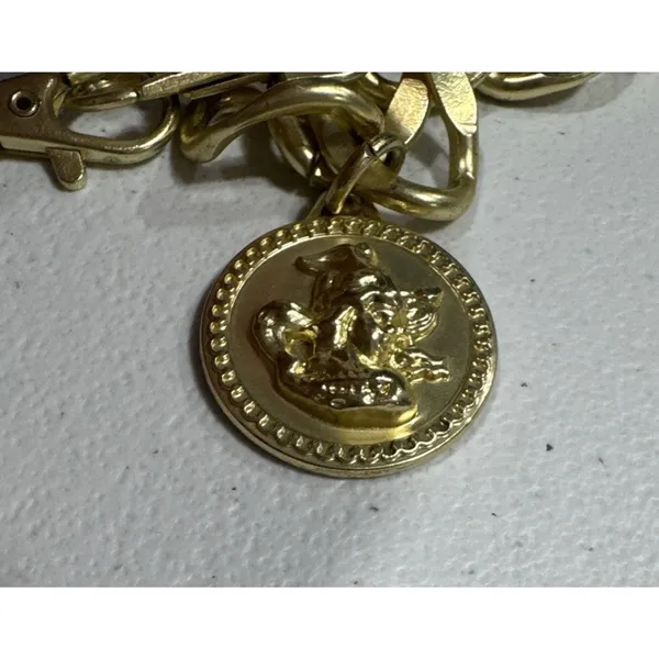 Womens Gold Tone Medallion Chunky Chain Link Belt 41" Long Y2K Party Fashion - Image 8